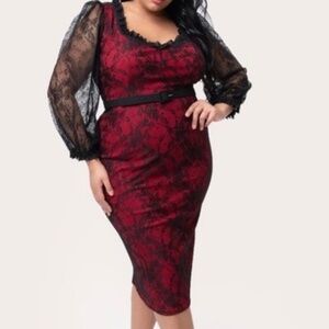Vixen by Micheline Pitt Red and Black Decadence Dress